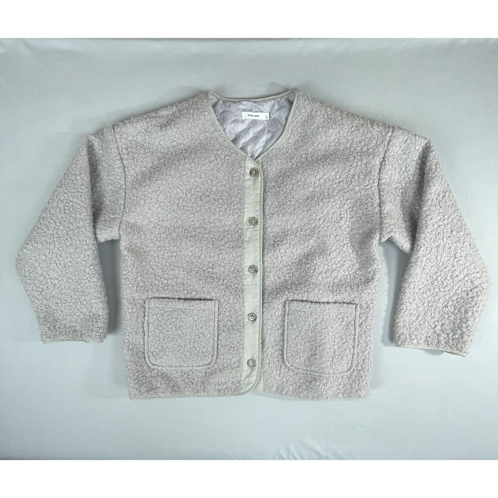 Mod Ref Teddy Sherpa Fleece Button Up Jacket Coat… - image 1